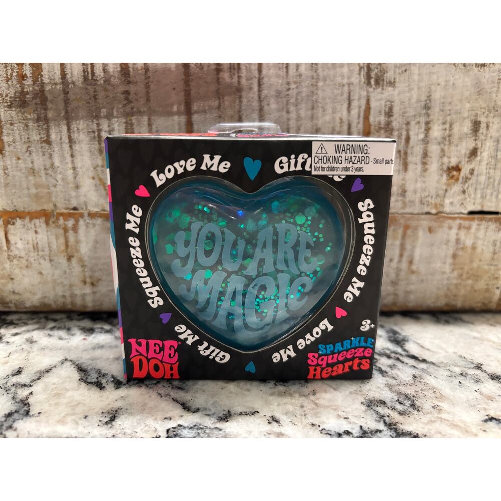 Valentines NEE DOH You are Magic Blue Glitter Sensory Squish Toy NIB